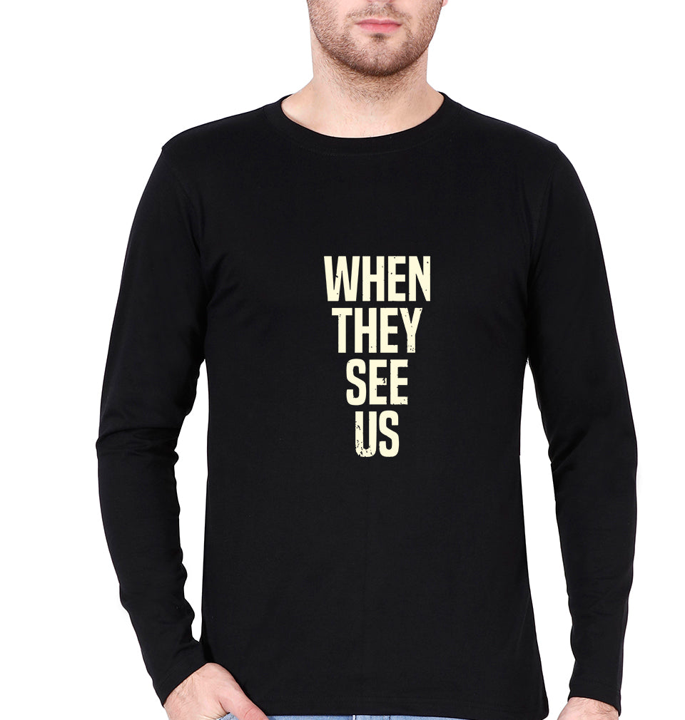 When They See Us Full Sleeves T-Shirt for Men-Black-Ektarfa.online