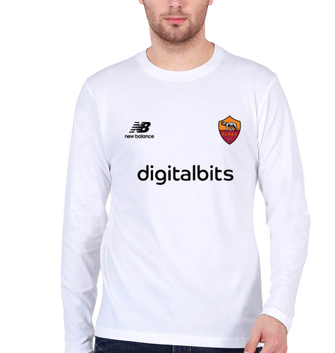 A.S. Roma 2021-22 Full Sleeves T-Shirt for Men-White-Ektarfa.online