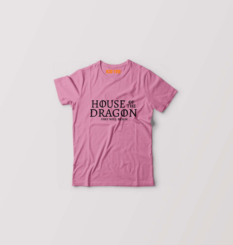 House of the Dragon (GOT) Kids T-Shirt for Boy/Girl-Pink-Ektarfa.online