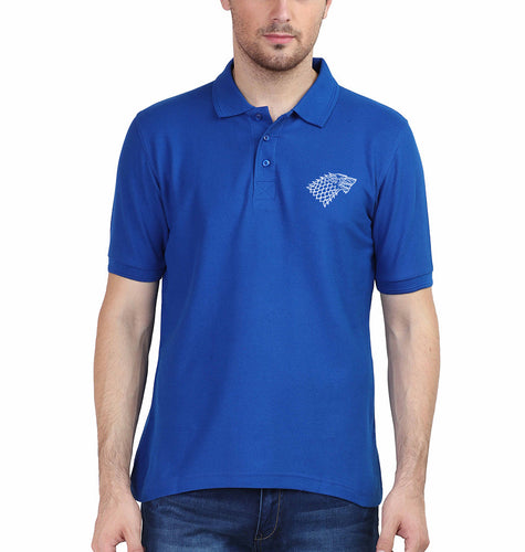 GOT Game Of Thrones Stark Logo Polo T-Shirt for Men-S(38 Inches)-Royal Blue-Ektarfa.co.in