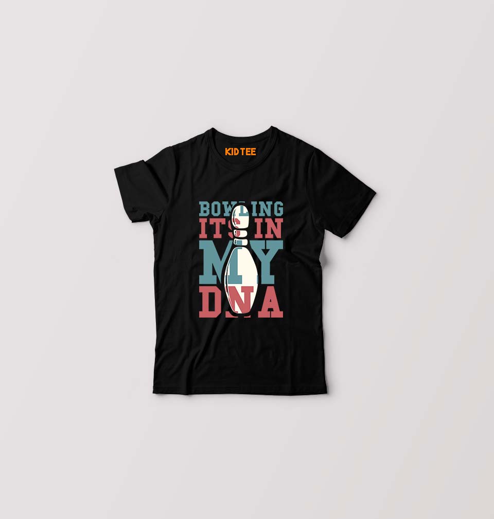 Bowling Kids T-Shirt for Boy/Girl-Black-Ektarfa.online