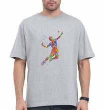 Load image into Gallery viewer, Badminton Oversized T-Shirt for Men-Grey-Ektarfa.online
