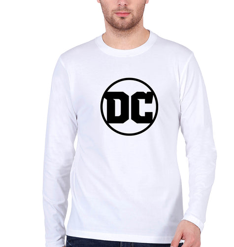 DC Full Sleeves T-Shirt for Men-White-Ektarfa.online