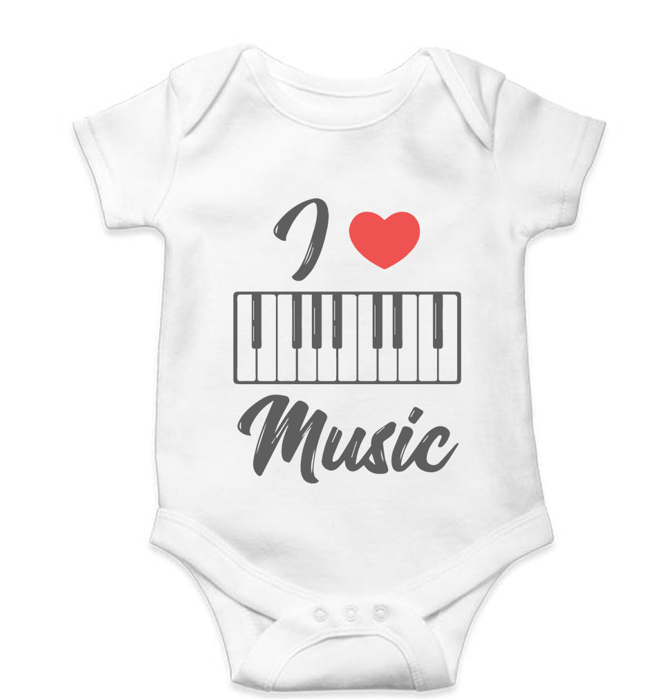 Love Music Piano Kids Romper For Baby Boy/Girl-White-Ektarfa.online