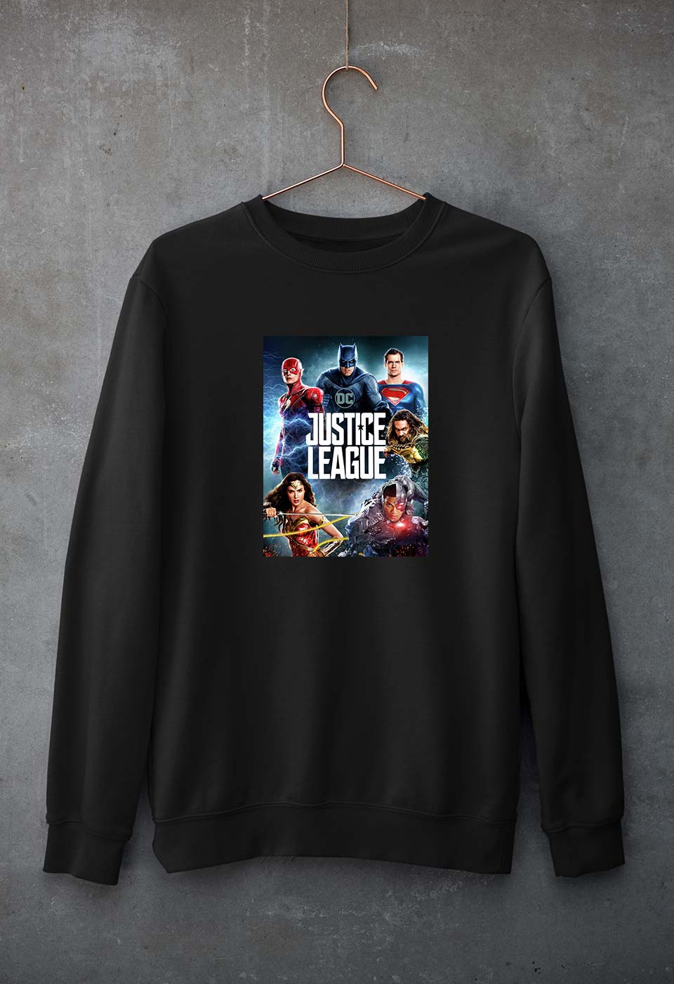 Justice League Unisex Sweatshirt for Men/Women-Black-Ektarfa.online