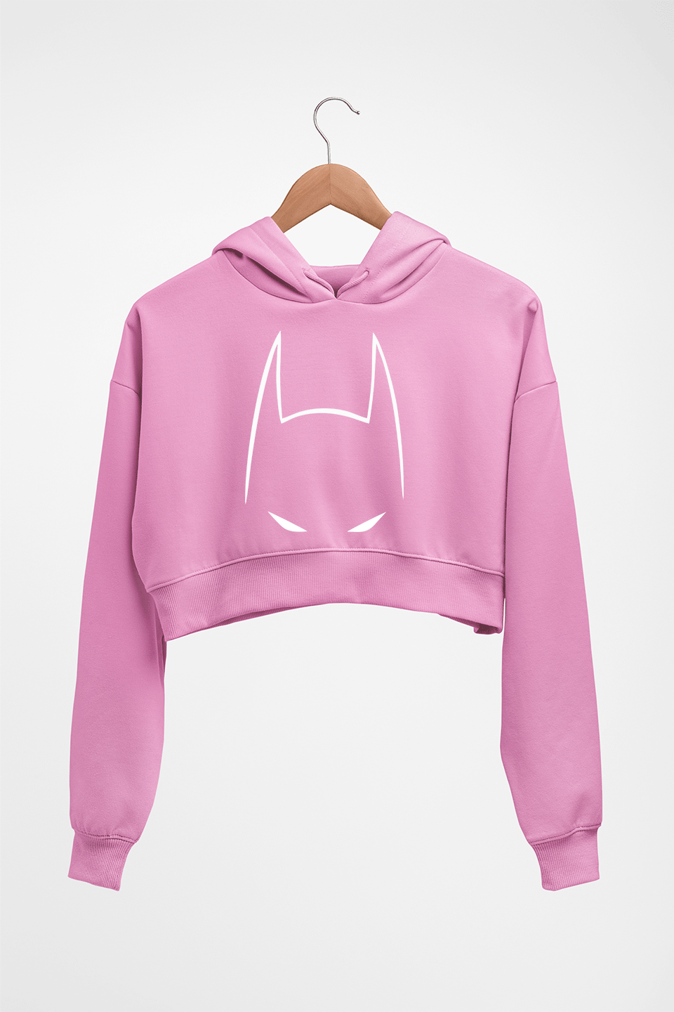 Batman Superhero Crop HOODIE FOR WOMEN-Light Baby Pink-Ektarfa.online