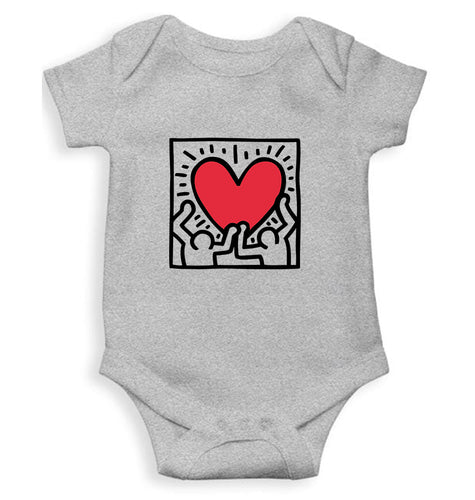 Keith Haring Kids Romper For Baby Boy/Girl-0-5 Months(18 Inches)-Grey-Ektarfa.online