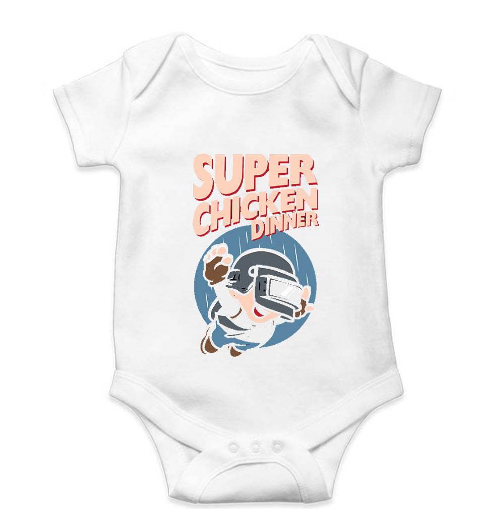 PUBG Super Chicken Dinner Kids Romper For Baby Boy/Girl-0-5 Months(18 Inches)-White-Ektarfa.online