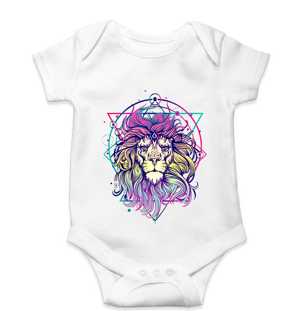 Psychedelic Lion Kids Romper For Baby Boy/Girl-White-Ektarfa.online