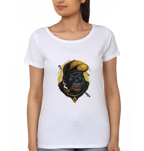Hip Hop Gorilla T-Shirt for Women-White-Ektarfa.online