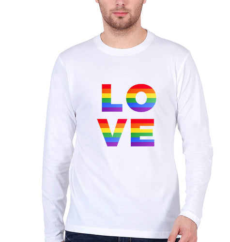 Love Pride Full Sleeves T-Shirt for Men-White-Ektarfa.online