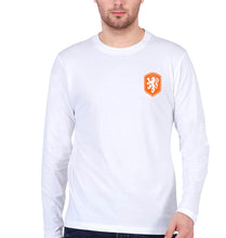 Load image into Gallery viewer, Netherlands Football Full Sleeves T-Shirt for Men-S(38 Inches)-White-Ektarfa.online
