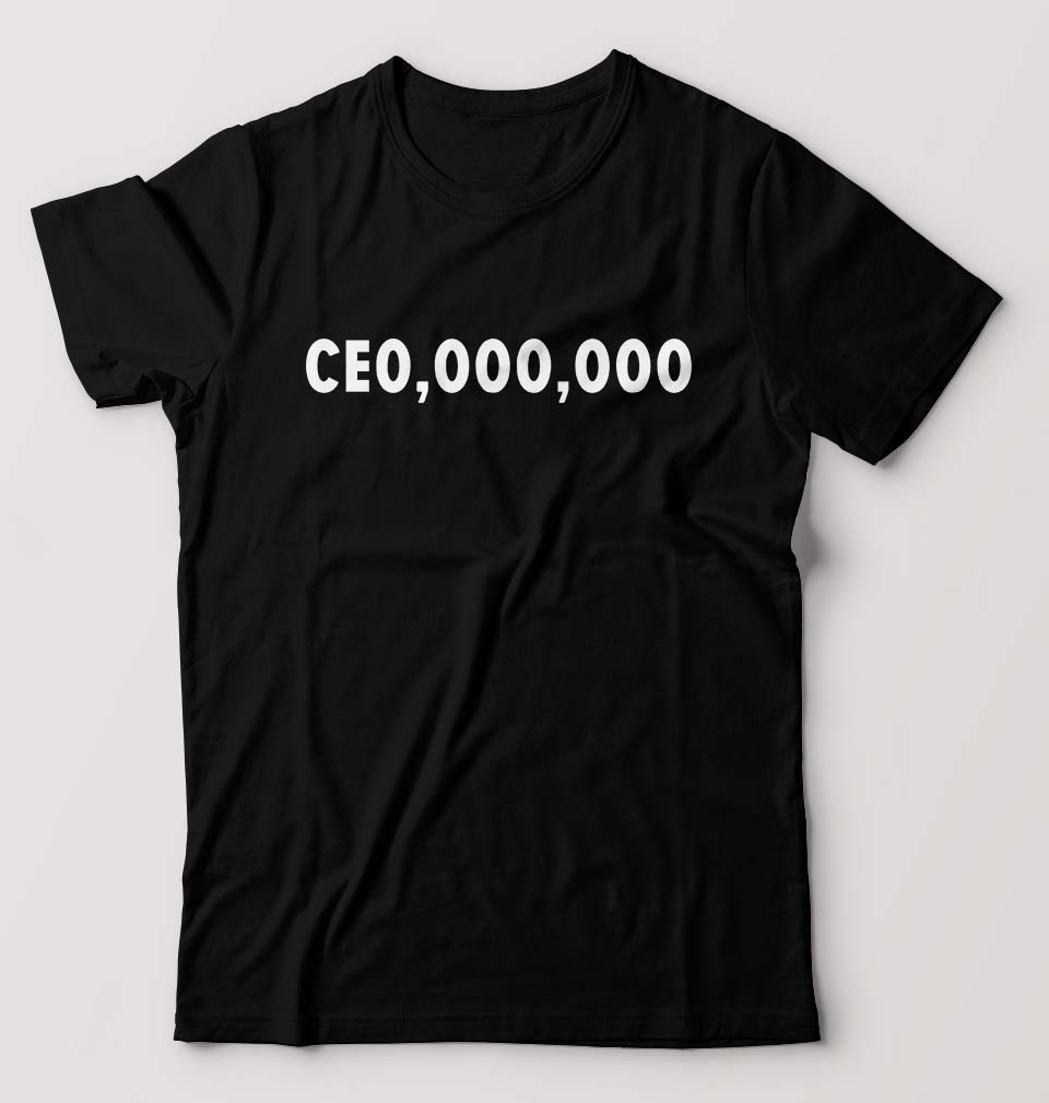 CEO T-Shirt for Men-S(38 Inches)-Black-Ektarfa.online
