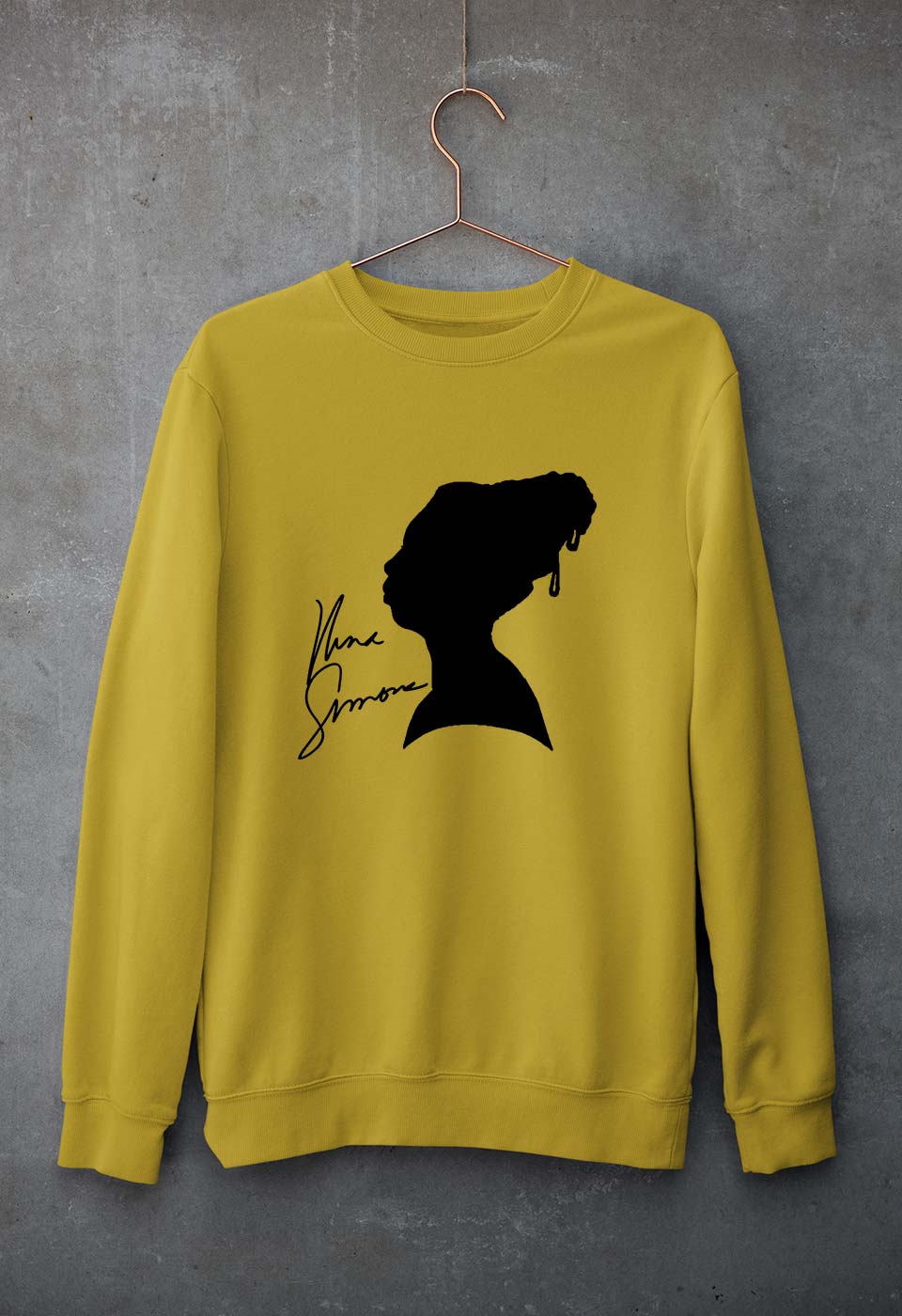 Nina Simone Unisex Sweatshirt for Men/Women-Mustard Yellow-Ektarfa.online