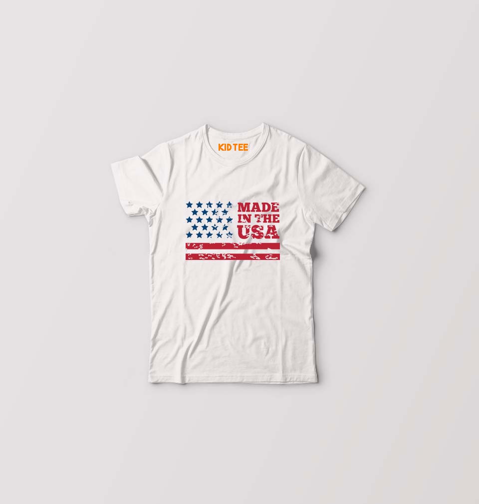USA America Kids T-Shirt for Boy/Girl-White-Ektarfa.online