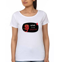Load image into Gallery viewer, Dragon T-Shirt for Women-XS(32 Inches)-White-Ektarfa.online
