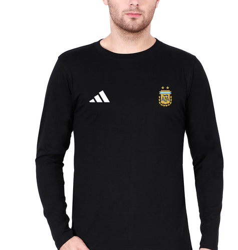 Argentina Football Full Sleeves T-Shirt for Men-Black-Ektarfa.online