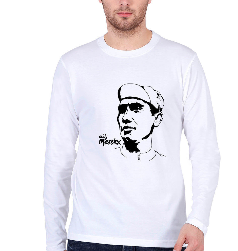 Eddy Merckx Full Sleeves T-Shirt for Men-White-Ektarfa.online
