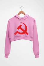 Load image into Gallery viewer, Communist party Crop HOODIE FOR WOMEN-Light Baby Pink-Ektarfa.online
