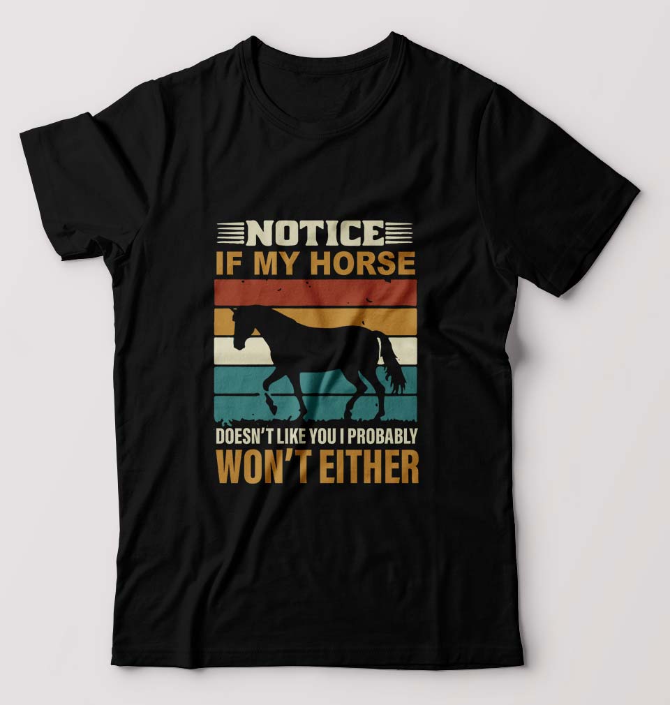 Horse T-Shirt for Men-Black-Ektarfa.online