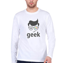 Load image into Gallery viewer, Geek Full Sleeves T-Shirt for Men-White-Ektarfa.online
