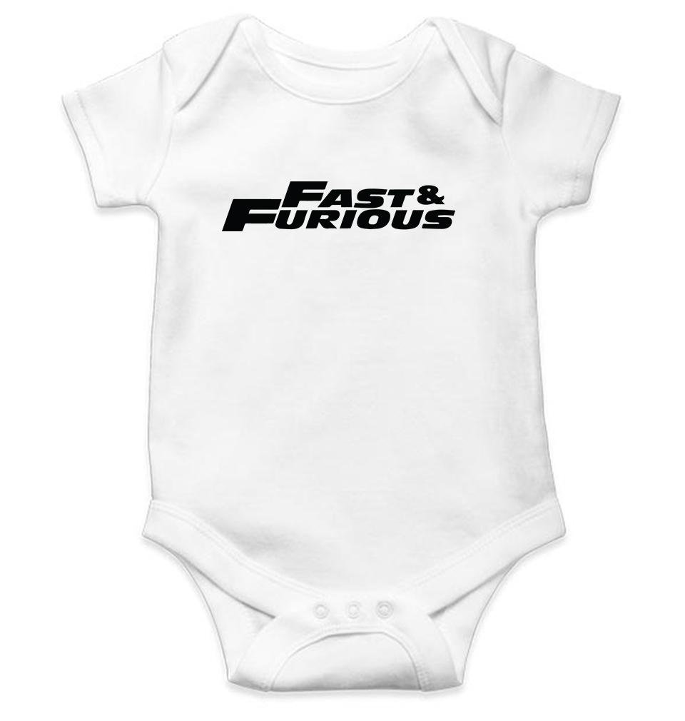 Fast & Furious Kids Romper For Baby Boy/Girl-0-5 Months(18 Inches)-White-Ektarfa.online