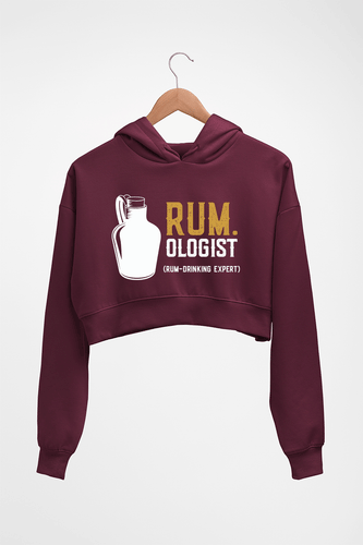 Rum Crop HOODIE FOR WOMEN-Maroon-Ektarfa.online