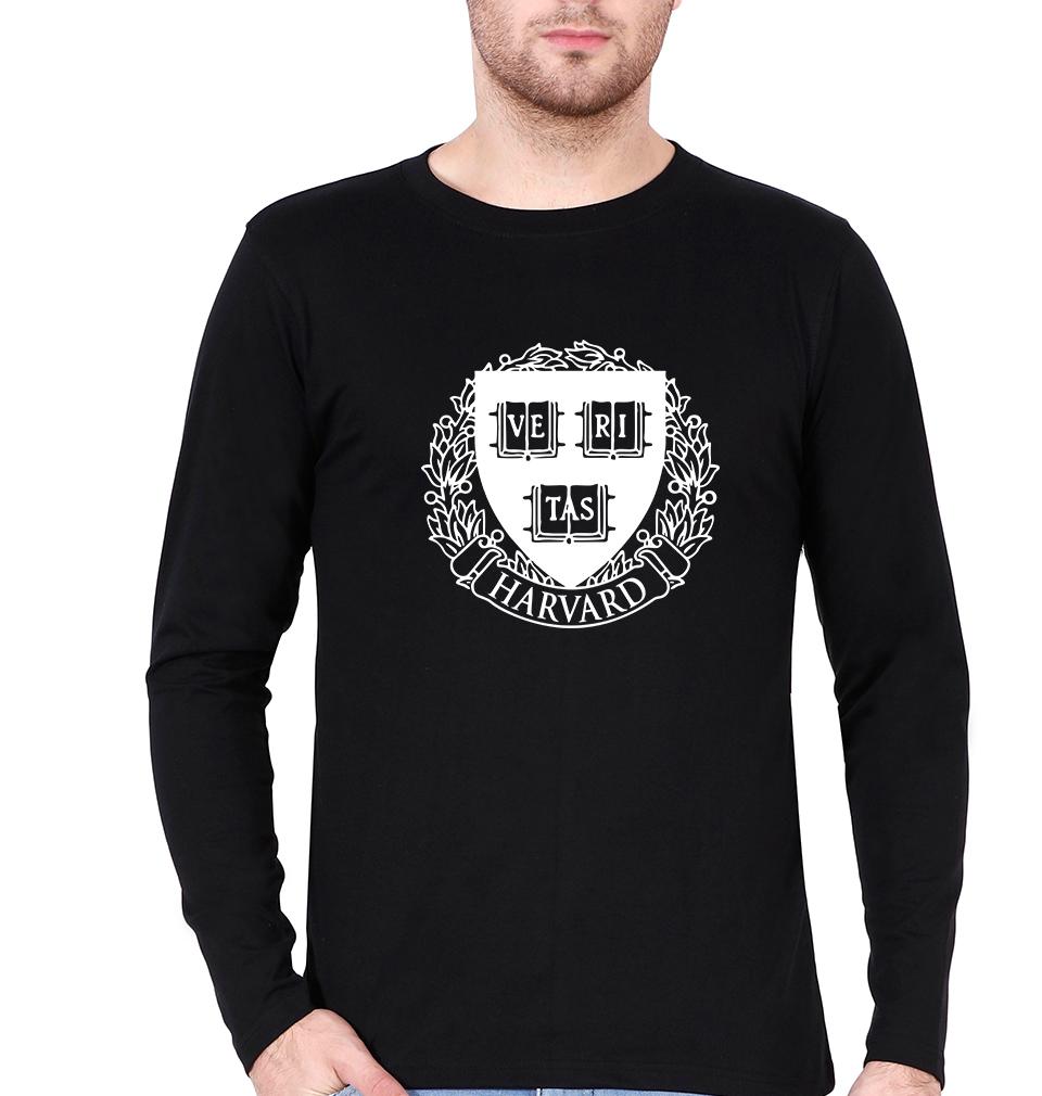Harvard Full Sleeves T-Shirt for Men-S(38 Inches)-Black-Ektarfa.online