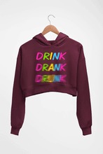 Load image into Gallery viewer, Drink Alcoholic Crop HOODIE FOR WOMEN-Maroon-Ektarfa.online
