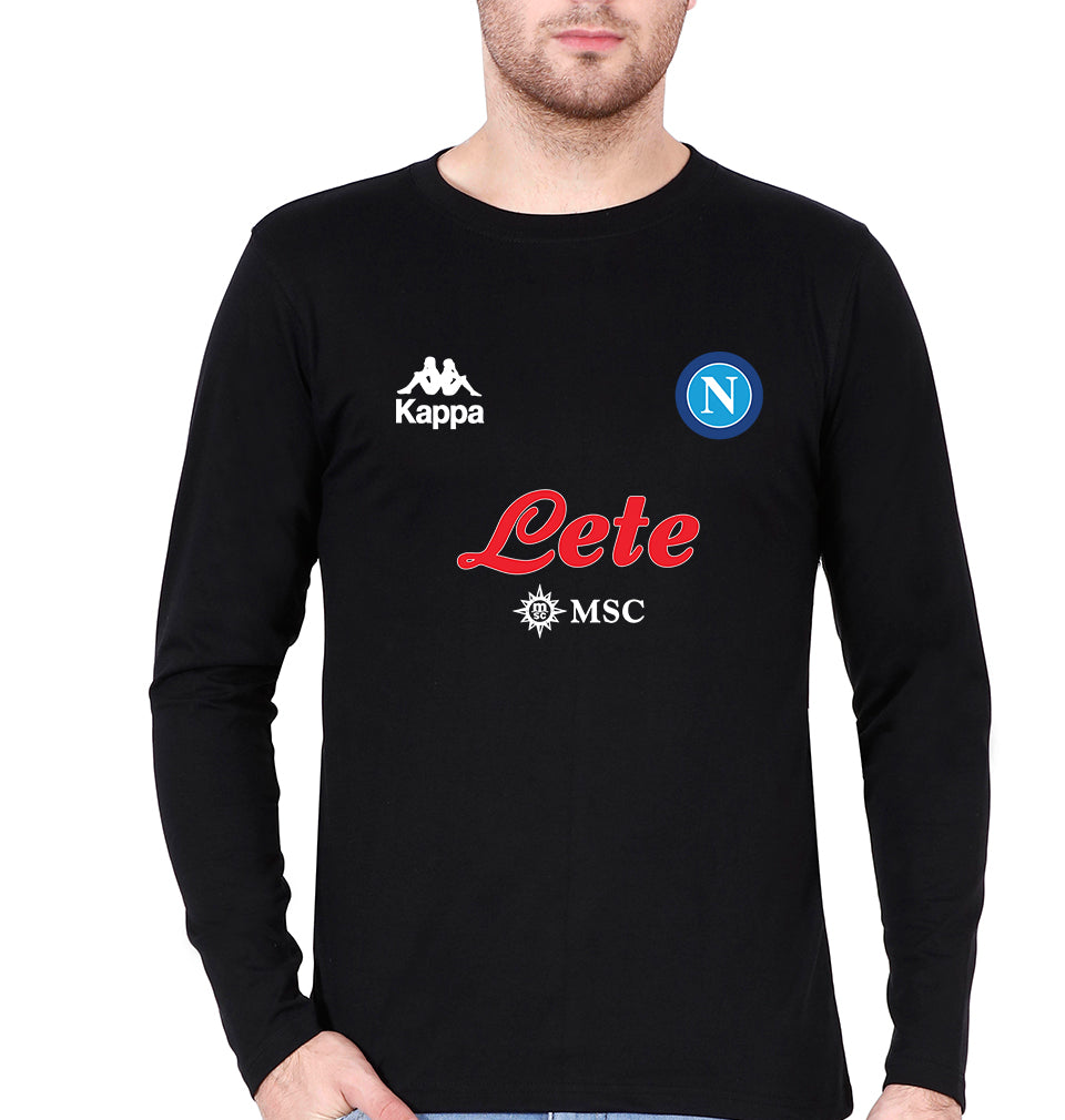 Napoli 2021-22 Full Sleeves T-Shirt for Men-S(38 Inches)-Black-Ektarfa.online