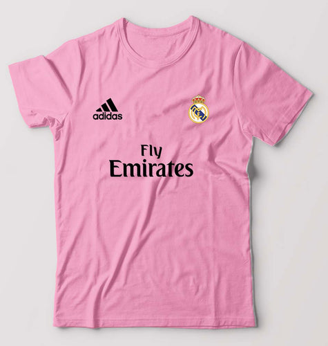 Real Madrid T-Shirt for Men-S(38 Inches)-Light Baby Pink-Ektarfa.online