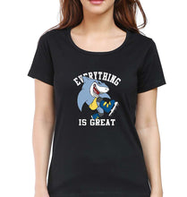 Load image into Gallery viewer, Shark T-Shirt for Women-XS(32 Inches)-Black-Ektarfa.online
