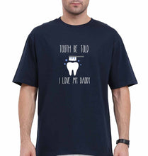 Load image into Gallery viewer, Love Daddy Oversized T-Shirt for Men-Navy Blue-Ektarfa.online
