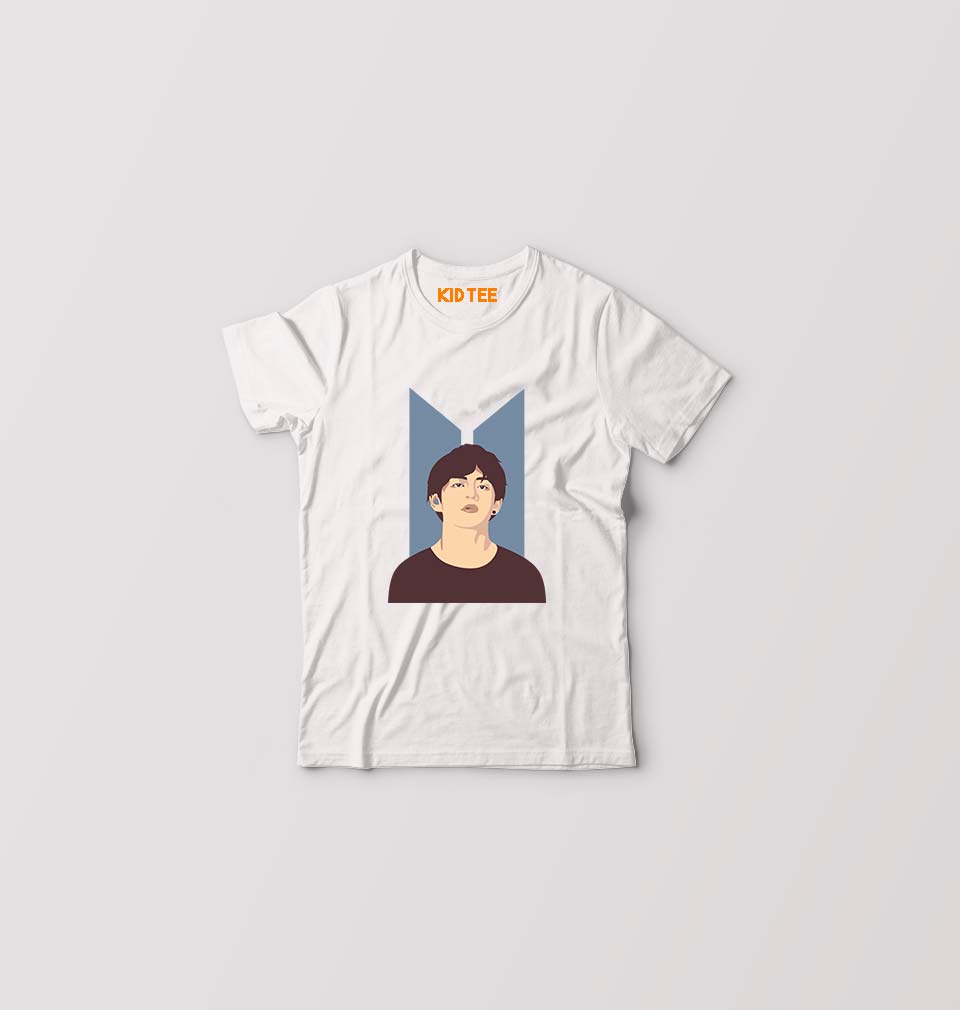 V-BTS(K-Pop) T-Shirt for Boy/Girl-White-Ektarfa.online