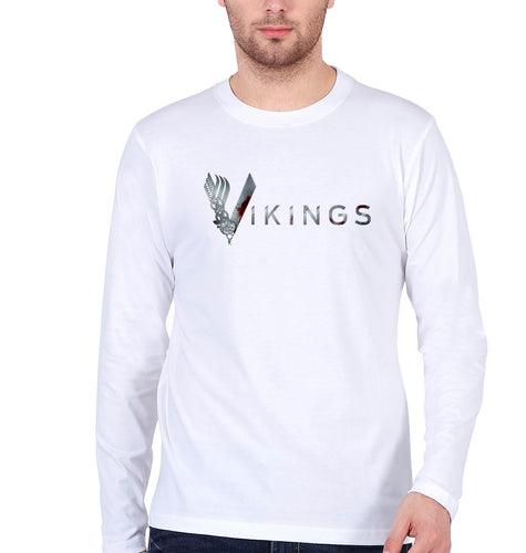 Vikings Full Sleeves T-Shirt for Men-White-Ektarfa.online
