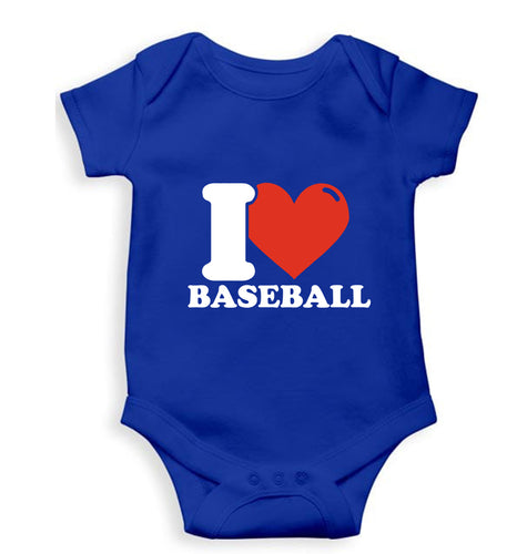 I Love Baseball Kids Romper For Baby Boy/Girl-0-5 Months(18 Inches)-Royal Blue-Ektarfa.online