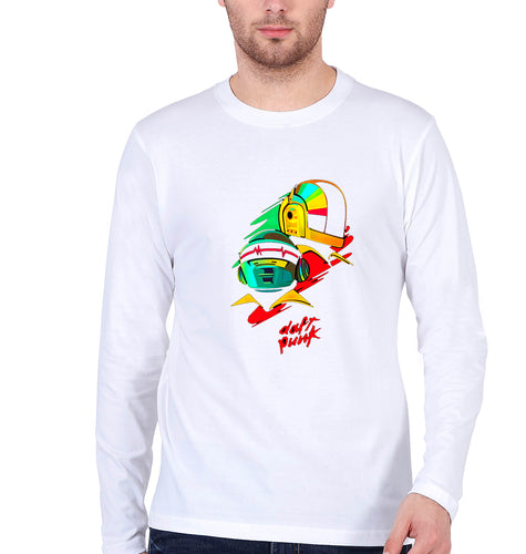 Daft Punk Full Sleeves T-Shirt for Men-White-Ektarfa.online