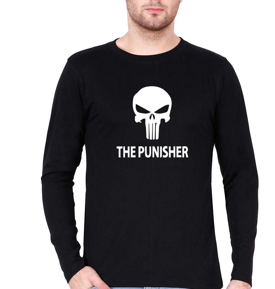 Punisher Full Sleeves T-Shirt for Men-Black-Ektarfa.online