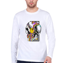Load image into Gallery viewer, Trippy Psychedelic Skull Emoji Full Sleeves T-Shirt for Men-White-Ektarfa.online
