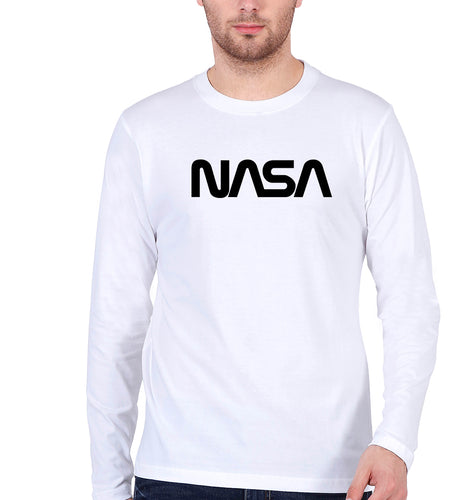 NASA Full Sleeves T-Shirt for Men-White-Ektarfa.online