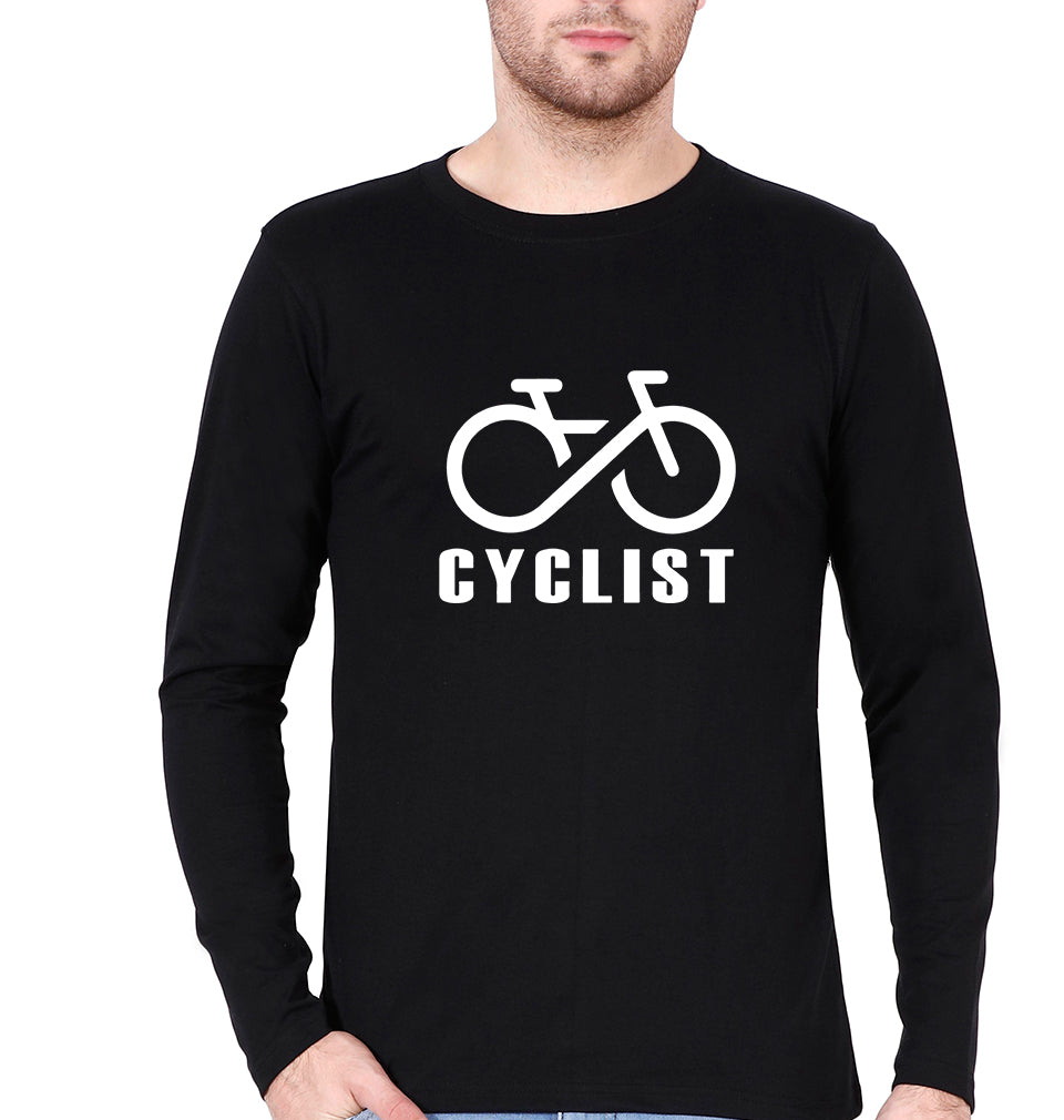 Cyclist Full Sleeves T-Shirt for Men-Black-Ektarfa.online
