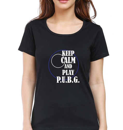 PUBG Keep Calm And Play Pubg T-Shirt for Women-Black-Ektarfa.online