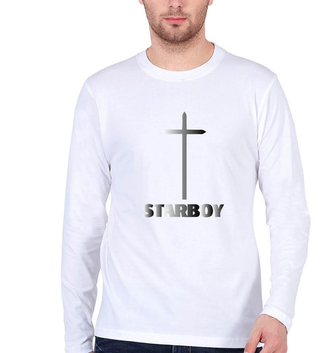 The Weeknd Full Sleeves T-Shirt for Men-S(38 Inches)-White-Ektarfa.online