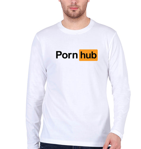 Porn Hub Full Sleeves T-Shirt for Men-White-Ektarfa.online