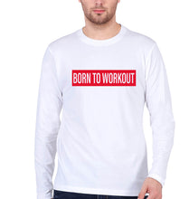 Load image into Gallery viewer, Gym Workout Full Sleeves T-Shirt for Men-S(38 Inches)-White-Ektarfa.co.in
