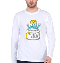 Load image into Gallery viewer, Smile are Always in Fashion Full Sleeves T-Shirt for Men-S(38 Inches)-White-Ektarfa.online
