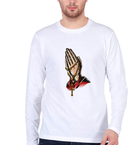 Christian Full Sleeves T-Shirt for Men-White-Ektarfa.online
