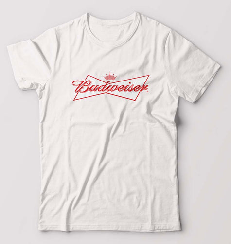 Budweiser T-Shirt for Men-S(38 Inches)-White-Ektarfa.online