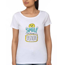 Load image into Gallery viewer, Smile are Always in Fashion T-Shirt for Women-XS(32 Inches)-White-Ektarfa.online
