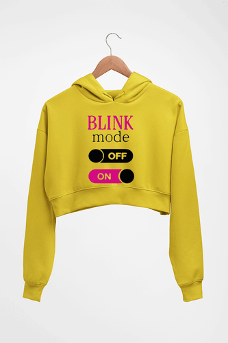 BLACKPINK Crop HOODIE FOR WOMEN-Mustard yellow-Ektarfa.online